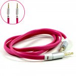 Wholesale Auxiliary Music Cable 3.5mm to 3.5mm Flat Wire Cable (Hot Pink)